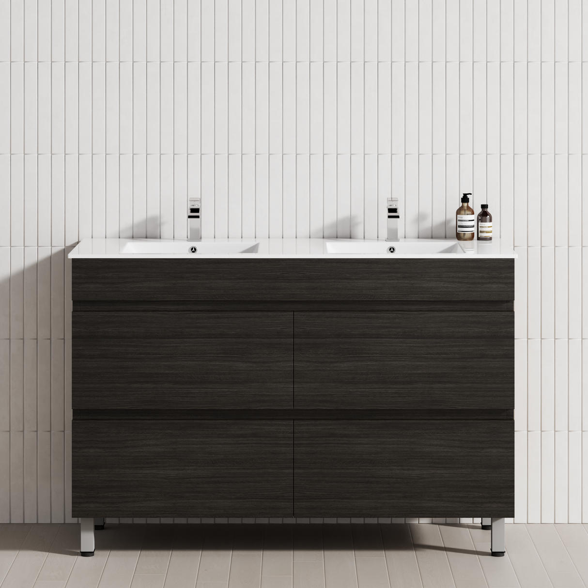 4-Drawer 1200/1500/1800mm Bathroom Freestanding Leg Vanity Single/Double Multi-Colour Cabinet Only