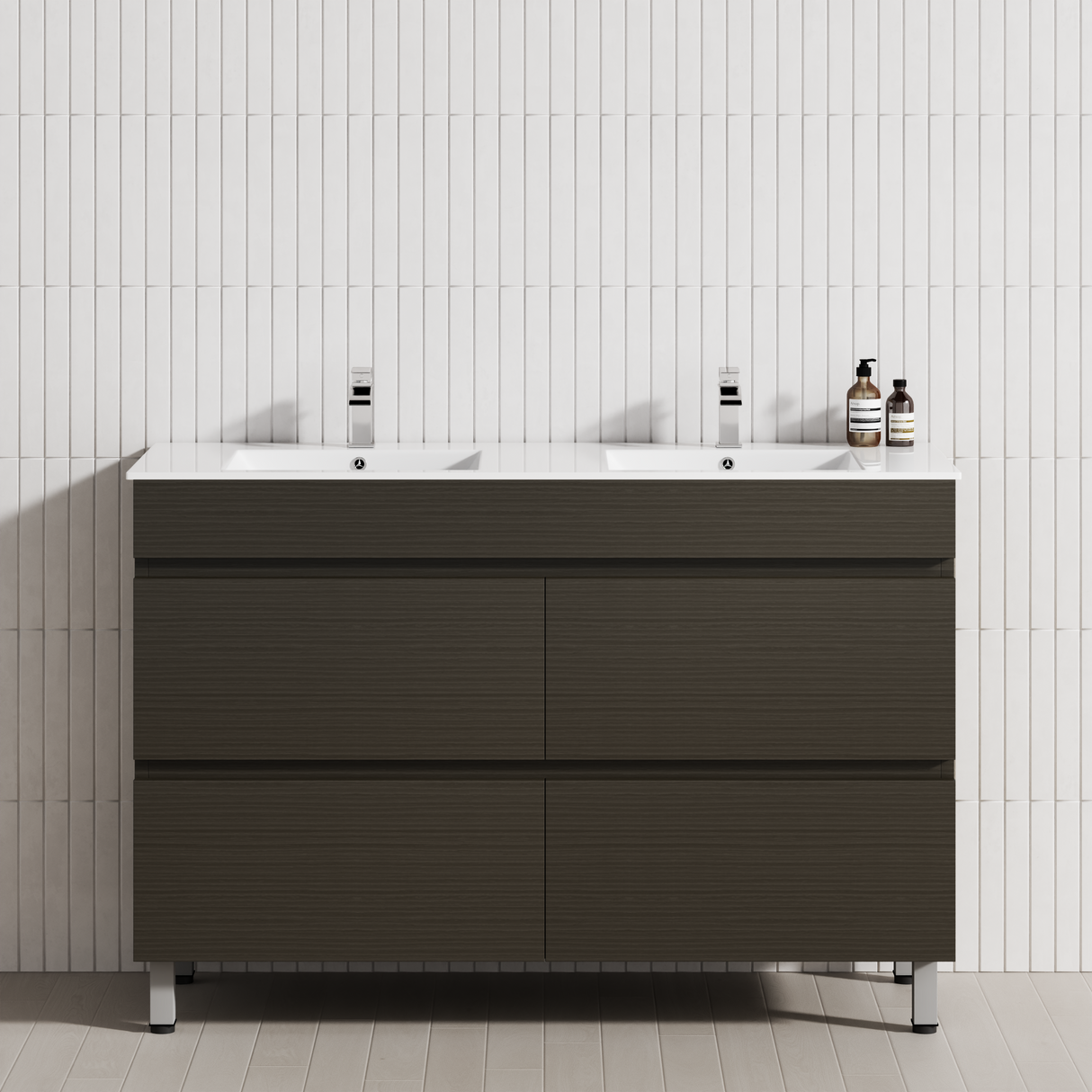 4-Drawer 1200/1500/1800mm Bathroom Freestanding Leg Vanity Single/Double Multi-Colour Cabinet Only