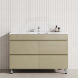 1200mm freestanding bathroom vanity with single bowl and 2 drawers, Gesso Lini