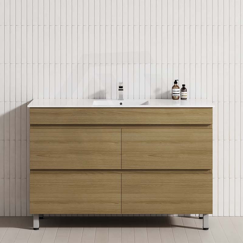 MCH 4-Drawer 1200mm Prime Oak Freestanding Leg Vanity with Single Bowl