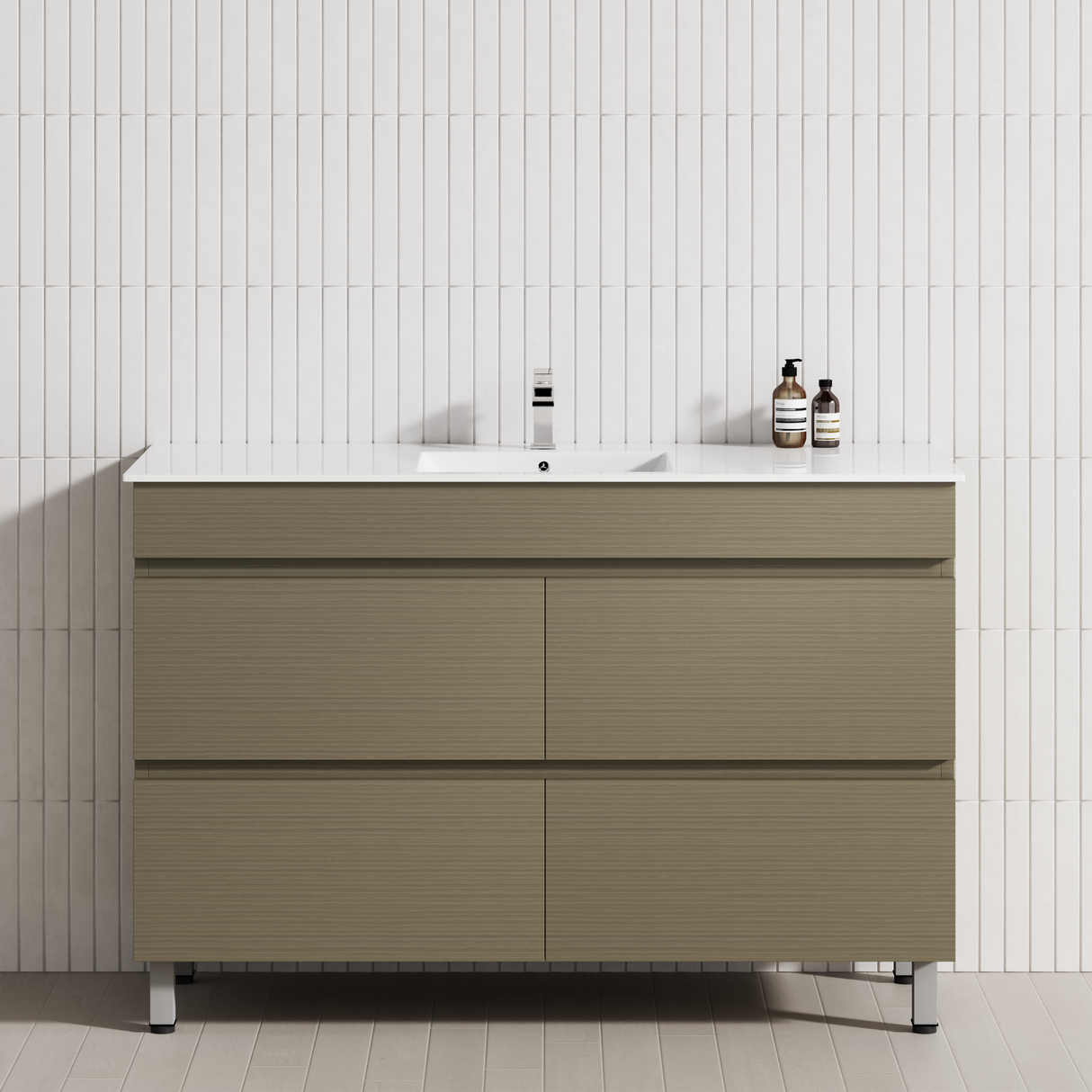 4-Drawer 1200/1500/1800mm Bathroom Freestanding Leg Vanity Single/Double Multi-Colour Cabinet Only