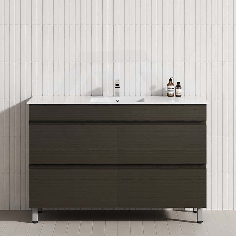 MCH 4-Drawer 1200mm Truffle Lini Freestanding Leg Vanity with Single Bowl