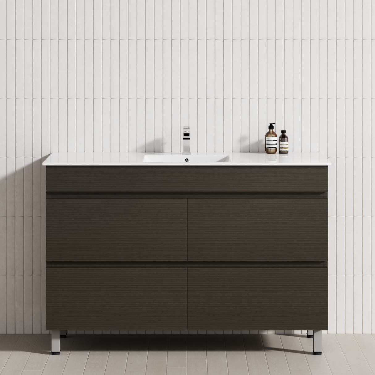 4-Drawer 1200/1500/1800mm Bathroom Freestanding Leg Vanity Single/Double Multi-Colour Cabinet Only