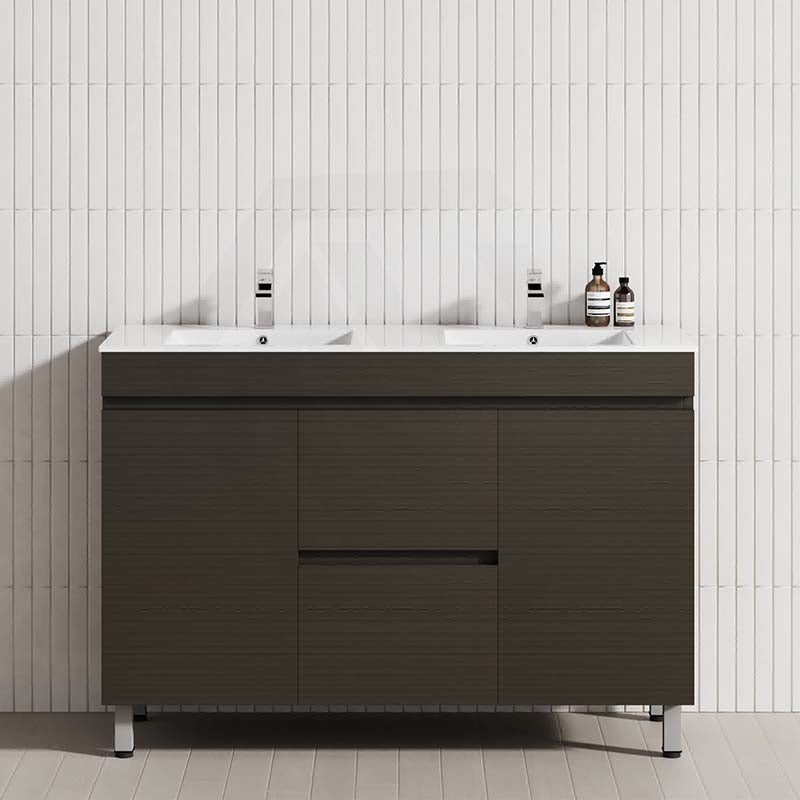 1200mm bathroom vanity featuring a double bowl, 2 drawers, and 2 doors in Truffle Lini