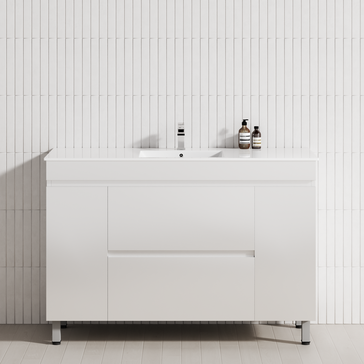 2-Drawer 2-Door 1200/1500/1800mm Bathroom Freestanding Leg Vanity Single/Double Multi-Colour Cabinet Only