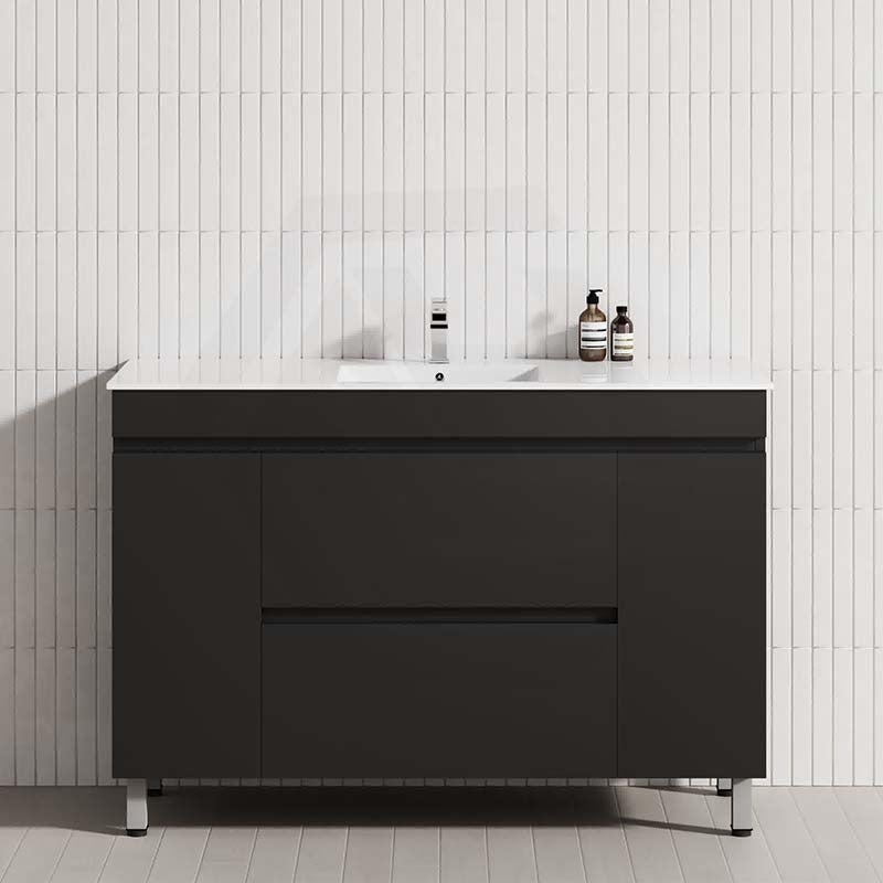 MCH 1200mm matt black bathroom vanity, includes two drawers and two doors for storage