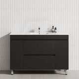 MCH 1200mm matt black bathroom vanity, includes two drawers and two doors for storage