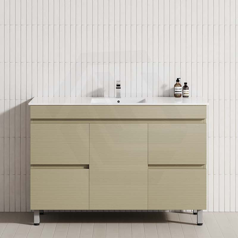 MCH 4-Drawer 1200mm Gesso Lini Freestanding Leg Vanity with Single Bowl