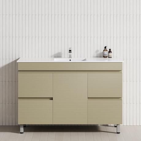 4-Drawer 1-Door 1200mm Bathroom Freestanding Leg Vanity Single Multi-Colour Cabinet Only