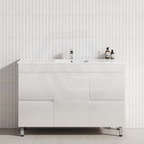 MCH 1200mm Gloss White Freestanding Leg Vanity with Single Bowl