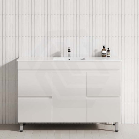 MCH 1200mm Gloss White Freestanding Leg Vanity with Single Bowl
