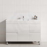 MCH 1200mm Gloss White Freestanding Leg Vanity with Single Bowl