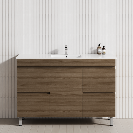 4-Drawer 1-Door 1200mm Bathroom Freestanding Leg Vanity Single Multi-Colour Cabinet Only
