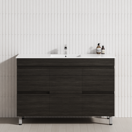 4-Drawer 1-Door 1200mm Bathroom Freestanding Leg Vanity Single Multi-Colour Cabinet Only