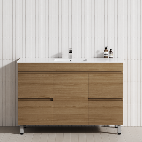 4-Drawer 1-Door 1200mm Bathroom Freestanding Leg Vanity Single Multi-Colour Cabinet Only