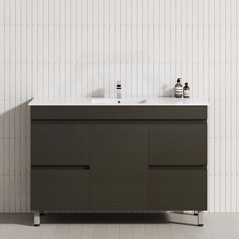 MCH 4-Drawer 1-Door 1200mm Truffle Lini Freestanding Legs Bathroom Vanity with Single Bowl