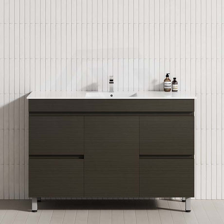 MCH 4-Drawer 1-Door 1200mm Truffle Lini Freestanding Legs Bathroom Vanity with Single Bowl