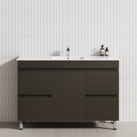 4-Drawer 1-Door 1200mm Bathroom Freestanding Leg Vanity Single Multi-Colour Cabinet Only