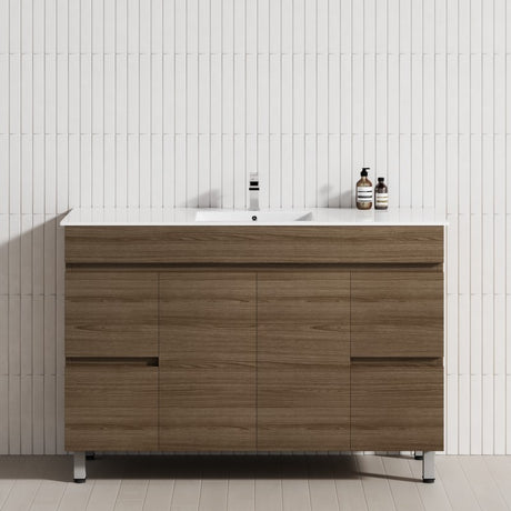 2-Door 4-Drawer 1200/1500/1800mm Freestanding Bathroom Legs Vanity Single/Double Multi-Colour Cabinet Only