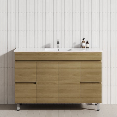 2-Door 4-Drawer 1200/1500/1800mm Freestanding Bathroom Legs Vanity Single/Double Multi-Colour Cabinet Only