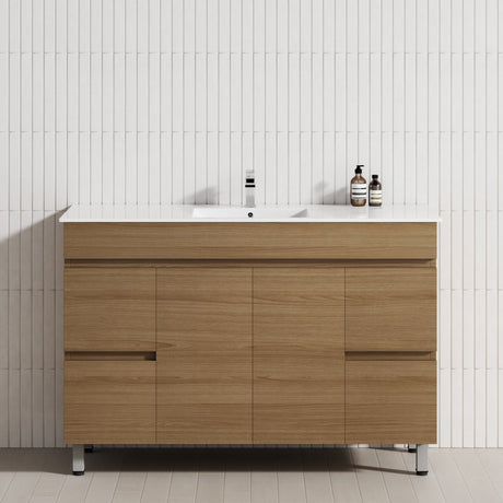 2-Door 4-Drawer 1200/1500/1800mm Freestanding Bathroom Legs Vanity Single/Double Multi-Colour Cabinet Only