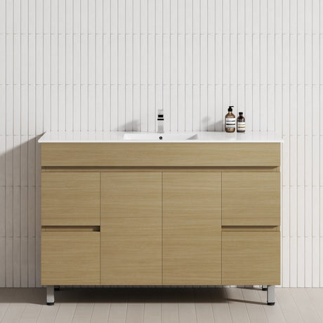 2-Door 4-Drawer 1200/1500/1800mm Freestanding Bathroom Legs Vanity Single/Double Multi-Colour Cabinet Only