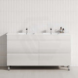 MCH 1500mm Gloss White Freestanding Leg Vanity with Double Bowls
