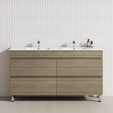 4-Drawer 1200/1500/1800mm Bathroom Freestanding Leg Vanity Single/Double Multi-Colour Cabinet Only