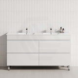 MCH 1500mm Matt White Freestanding Leg Vanity with Double Bowls
