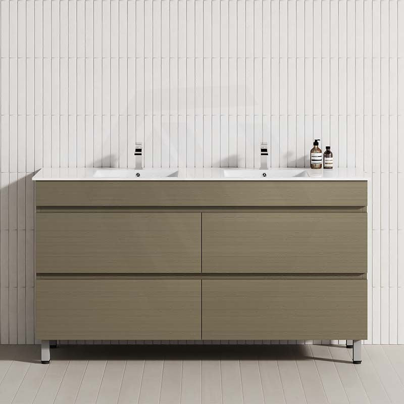 MCH 4-Drawer 1500mm Rucco Lini Freestanding Leg Vanity with Double Bowls