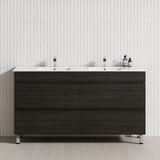 4-Drawer 1200/1500/1800mm Bathroom Freestanding Leg Vanity Single/Double Multi-Colour Cabinet Only