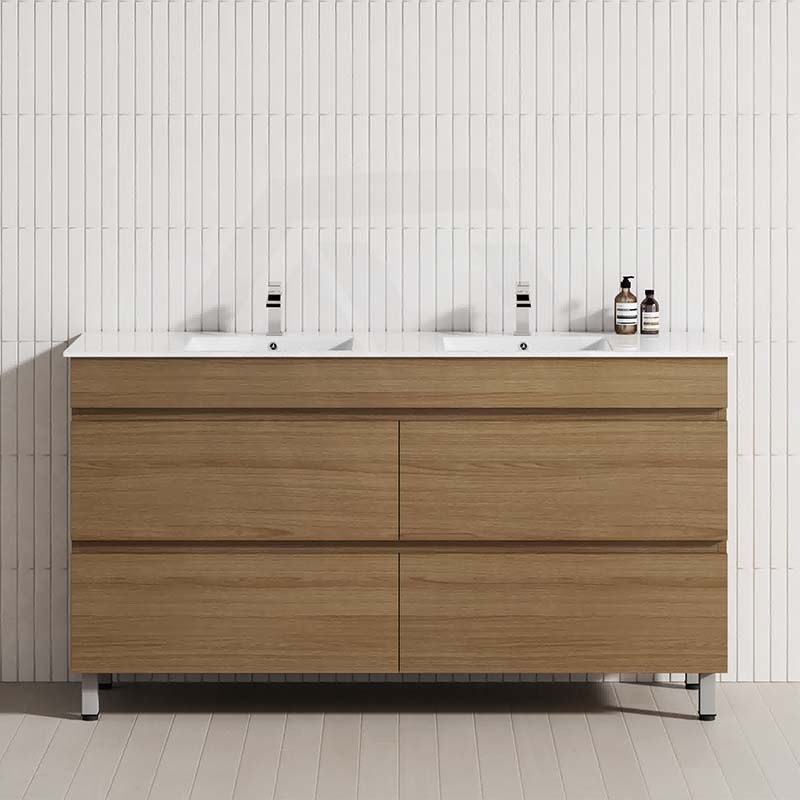 1500mm bathroom vanity in Tasmanian Oak, featuring four drawers for storage