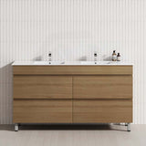 1500mm bathroom vanity in Tasmanian Oak, featuring four drawers for storage