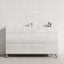 Freestanding 1500mm gloss white bathroom vanity with a single bowl, and 4 storage drawers