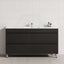 Freestanding 1500mm bathroom vanity in matt black, equipped with four drawers for storage