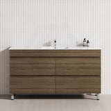 Modern 1500mm bathroom vanity featuring a sleek Notaio Walnut design with a warm wooden top