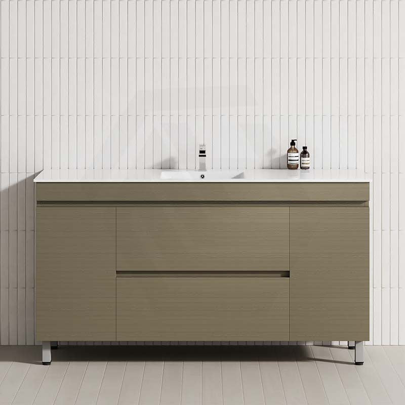 Freestanding 1500mm bathroom vanity with storage drawers and doors, designed by Rocco Lini