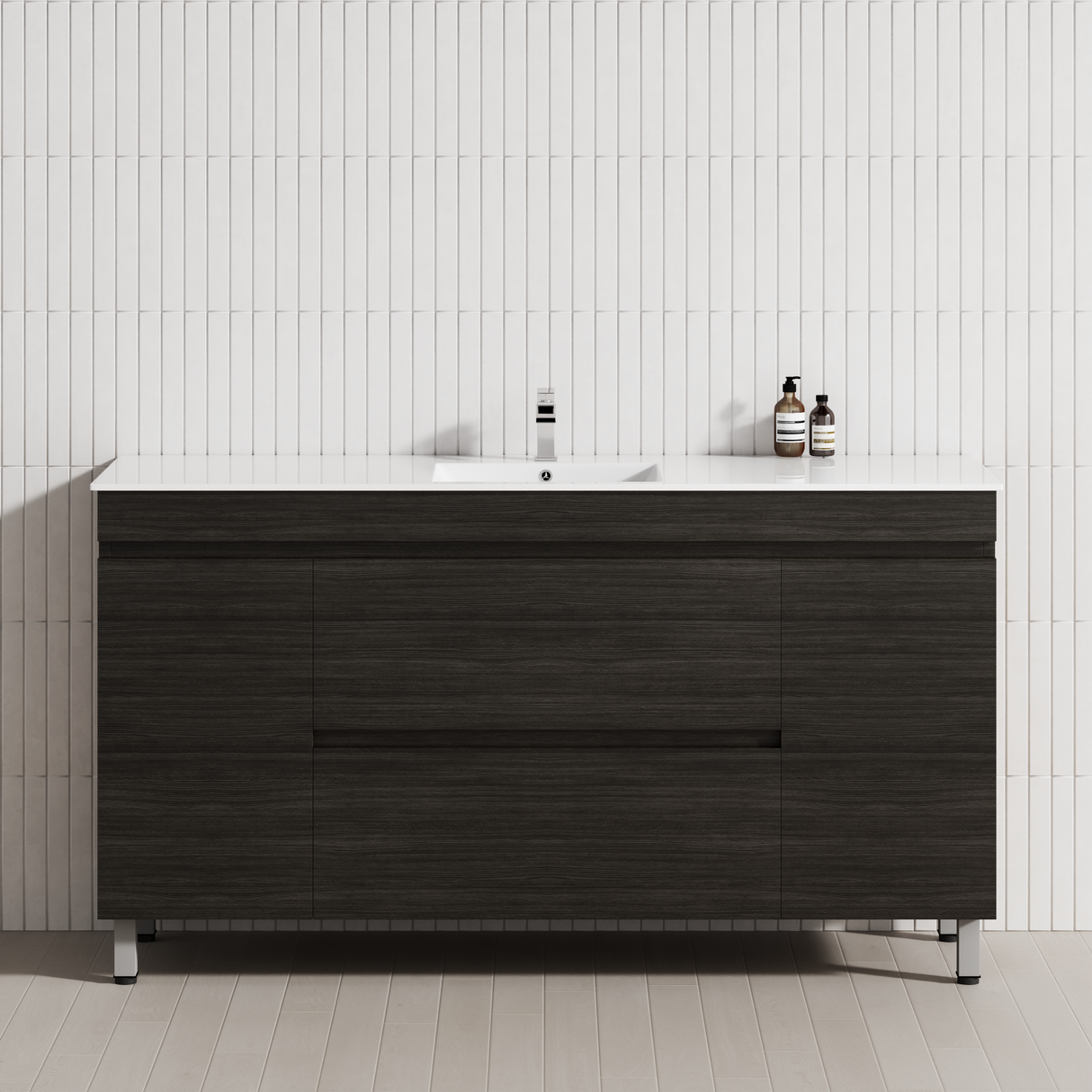 2-Drawer 2-Door 1200/1500/1800mm Bathroom Freestanding Leg Vanity Single/Double Multi-Colour Cabinet Only