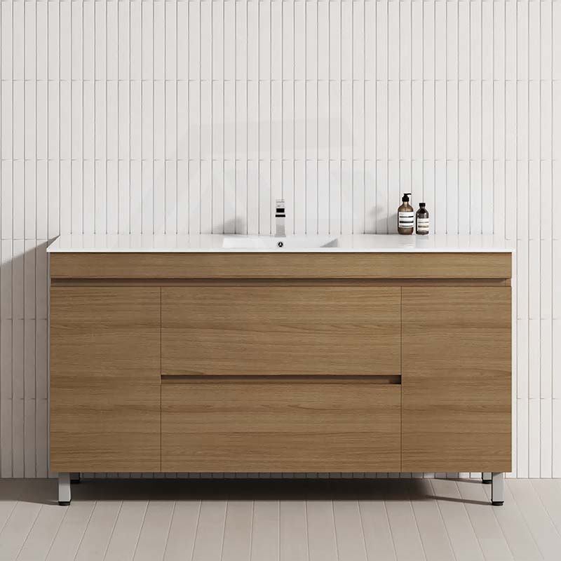 MCH 2-Drawer 2-Door 1500mm Tasmanian Oak Freestanding Legs Bathroom Vanity with Single Bowl