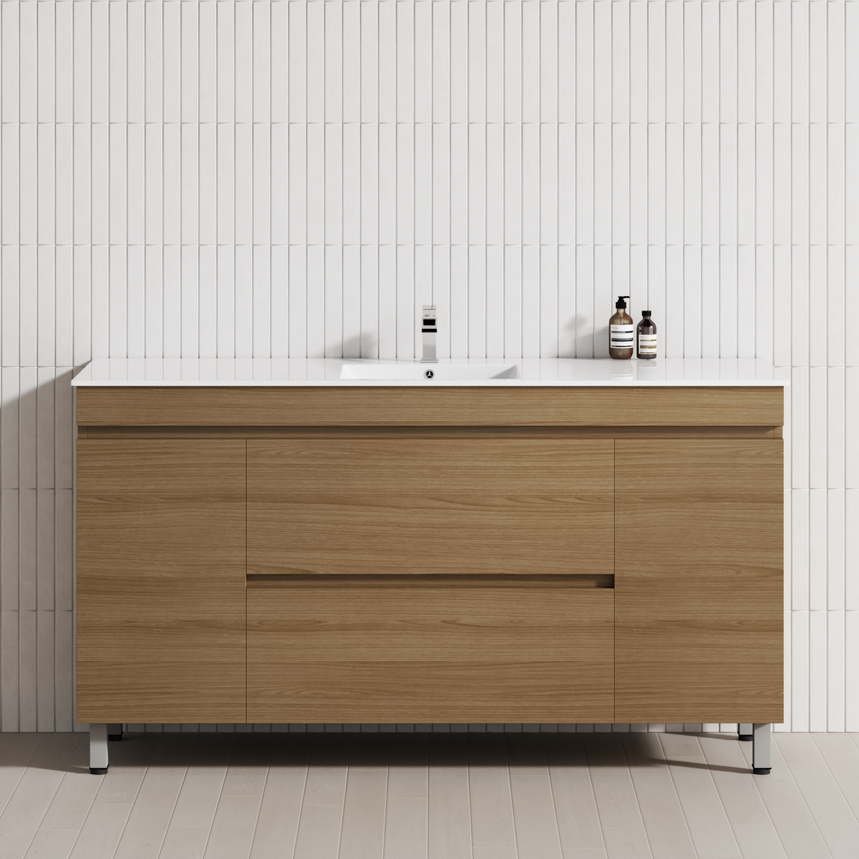 2-Drawer 2-Door 1200/1500/1800mm Bathroom Freestanding Leg Vanity Single/Double Multi-Colour Cabinet Only