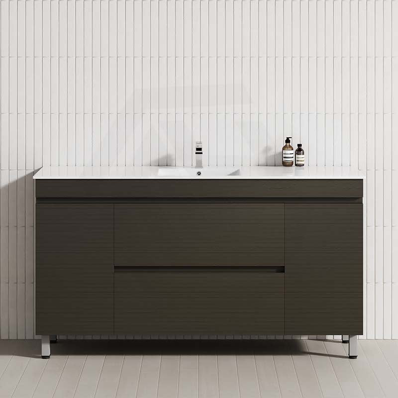 Modern 1500mm Truffle Lini bathroom vanity featuring 2 drawers and 2 doors