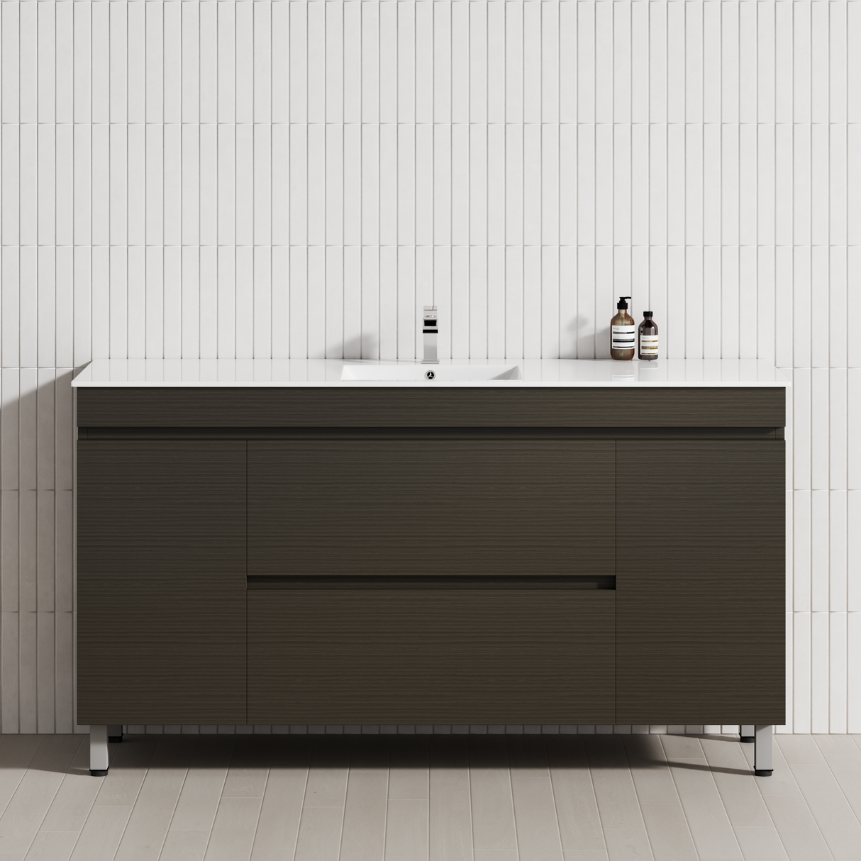 2-Drawer 2-Door 1200/1500/1800mm Bathroom Freestanding Leg Vanity Single/Double Multi-Colour Cabinet Only