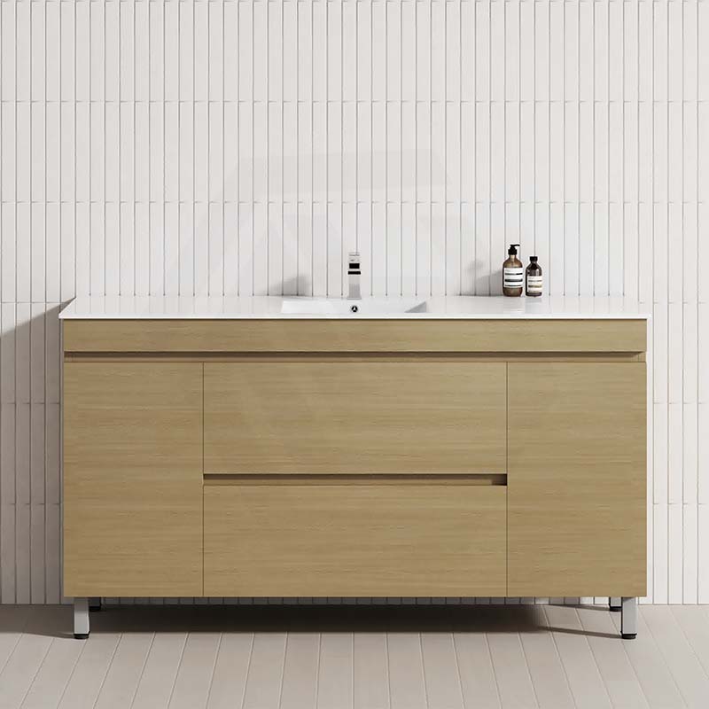 1500mm bathroom vanity in Tuross Oak, including 2 drawers and 2 doors