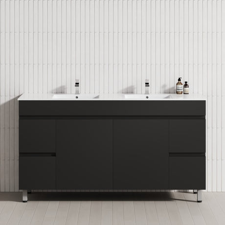 2-Door 4-Drawer 1200/1500/1800mm Freestanding Bathroom Legs Vanity Single/Double Multi-Colour Cabinet Only