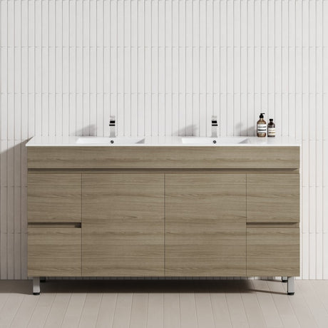 2-Door 4-Drawer 1200/1500/1800mm Freestanding Bathroom Legs Vanity Single/Double Multi-Colour Cabinet Only