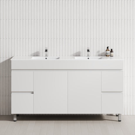2-Door 4-Drawer 1200/1500/1800mm Freestanding Bathroom Legs Vanity Single/Double Multi-Colour Cabinet Only
