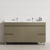 2-Door 4-Drawer 1200/1500/1800mm Freestanding Bathroom Legs Vanity Single/Double Multi-Colour Cabinet Only