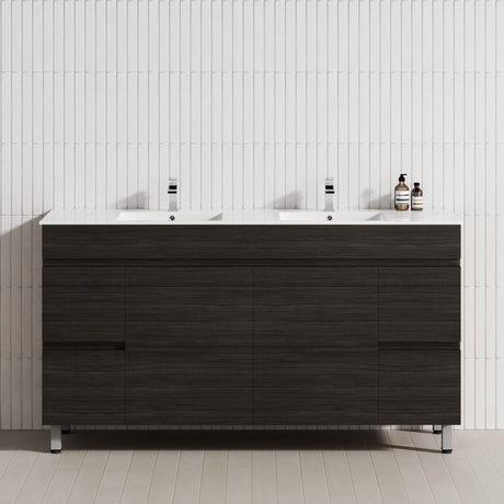 2-Door 4-Drawer 1200/1500/1800mm Freestanding Bathroom Legs Vanity Single/Double Multi-Colour Cabinet Only