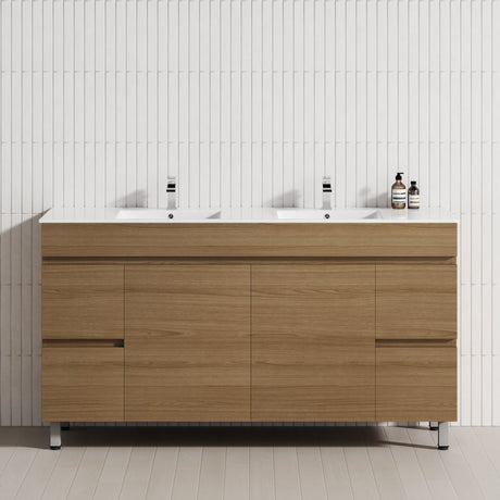 2-Door 4-Drawer 1200/1500/1800mm Freestanding Bathroom Legs Vanity Single/Double Multi-Colour Cabinet Only