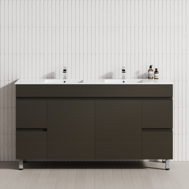 2-Door 4-Drawer 1200/1500/1800mm Freestanding Bathroom Legs Vanity Single/Double Multi-Colour Cabinet Only